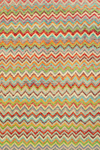Flame Stitch Handwoven Contemporary Rug, J79476