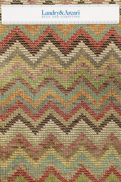 Flame Stitch Handwoven Contemporary Rug, J79476