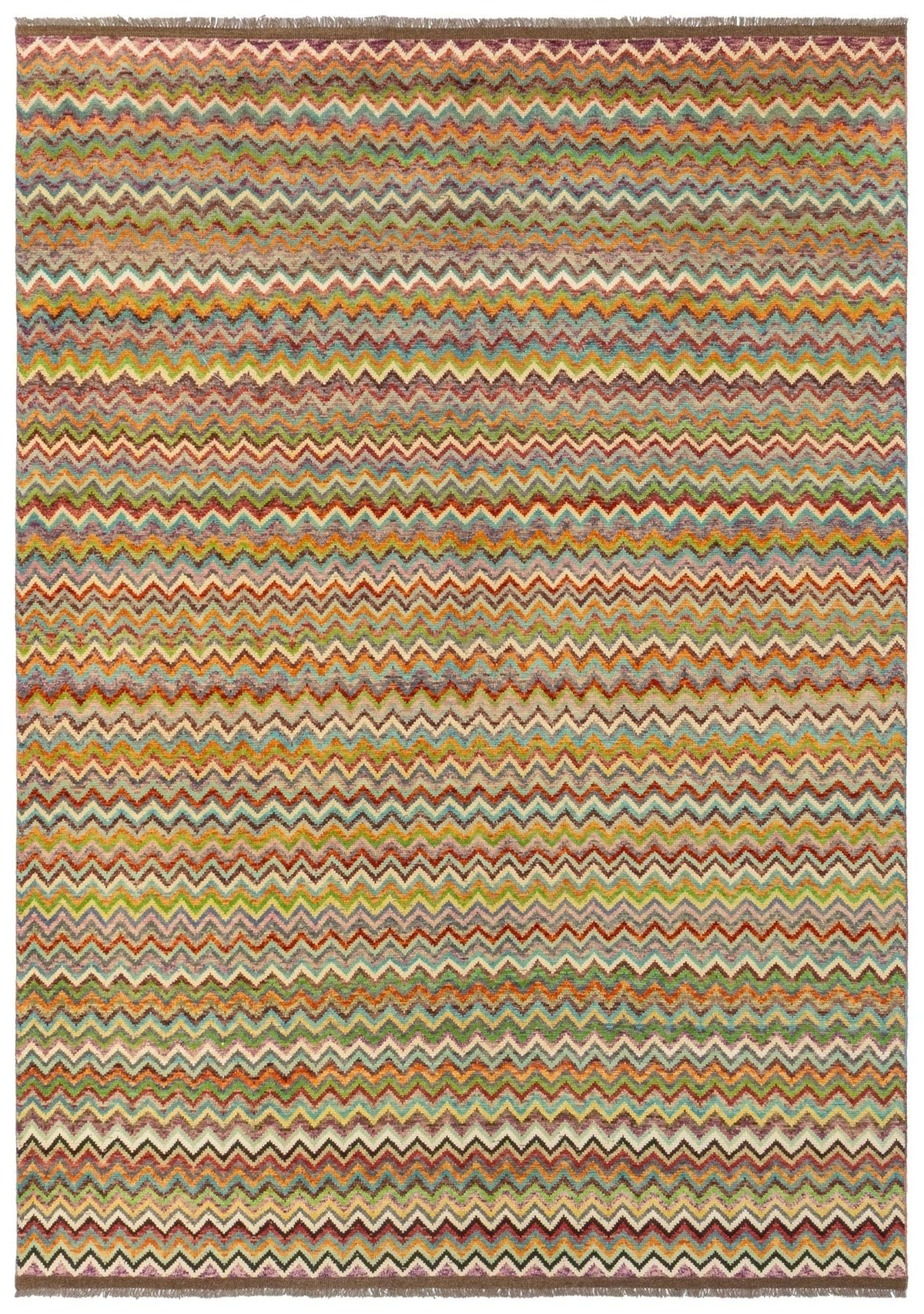 Flame Stitch Handwoven Contemporary Rug