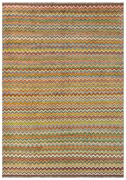 Flame Stitch Handwoven Contemporary Rug