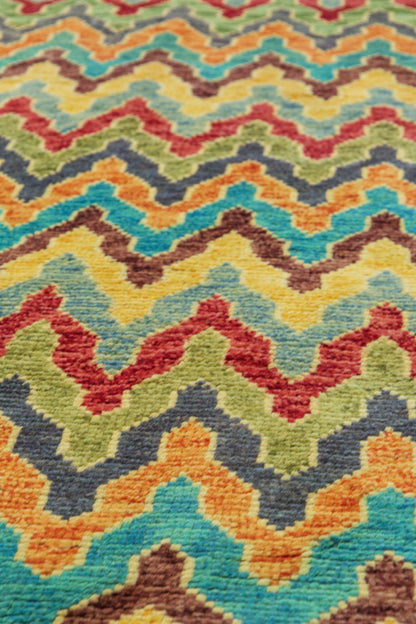 Flame Stitch Handwoven Contemporary Rug, J79491