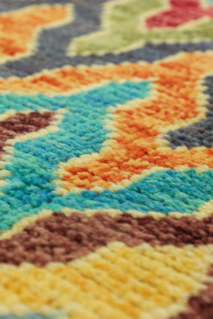 Flame Stitch Handwoven Contemporary Rug, J79491
