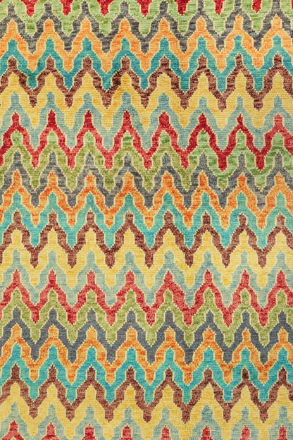 Flame Stitch Handwoven Contemporary Rug, J79491