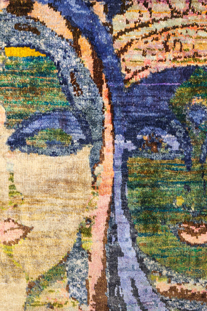 Hindi Art Handwoven Contemporary Rug, J80572