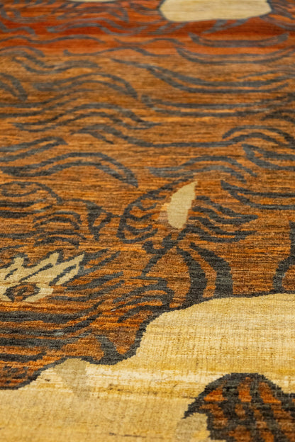 Hunting Tiger Handwoven Contemporary Rug, J88454