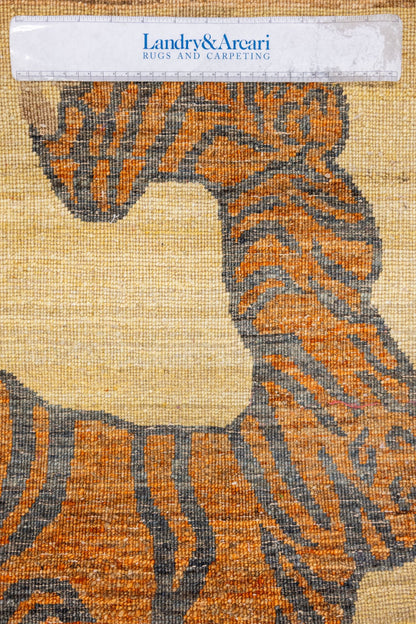 Hunting Tiger Handwoven Contemporary Rug, J88454