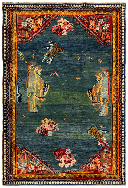 Antique Karabagh Handwoven Contemporary Rug