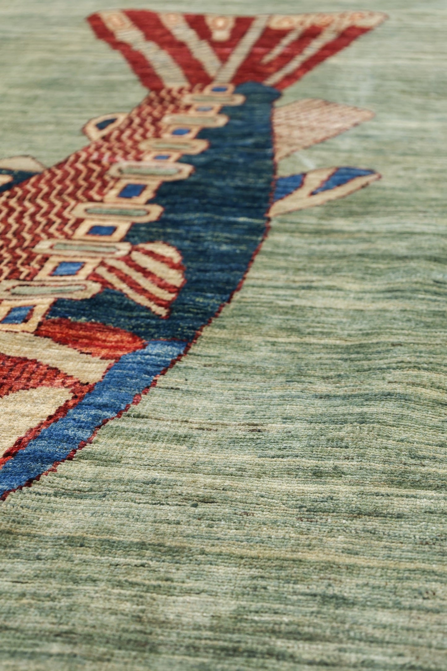 Large Fish Handwoven Contemporary Rug, J80294