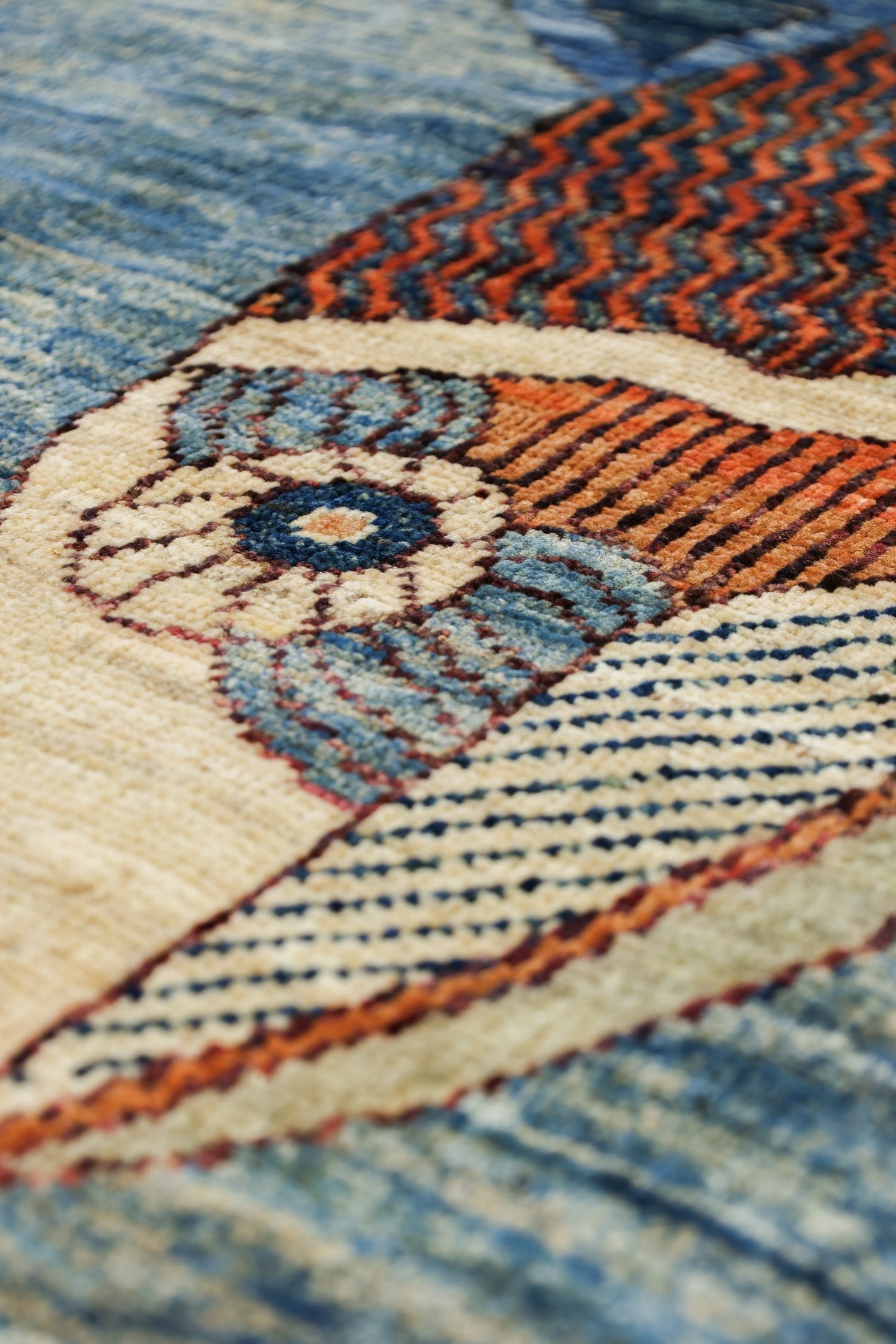 Large Fish Handwoven Contemporary Rug, J80295