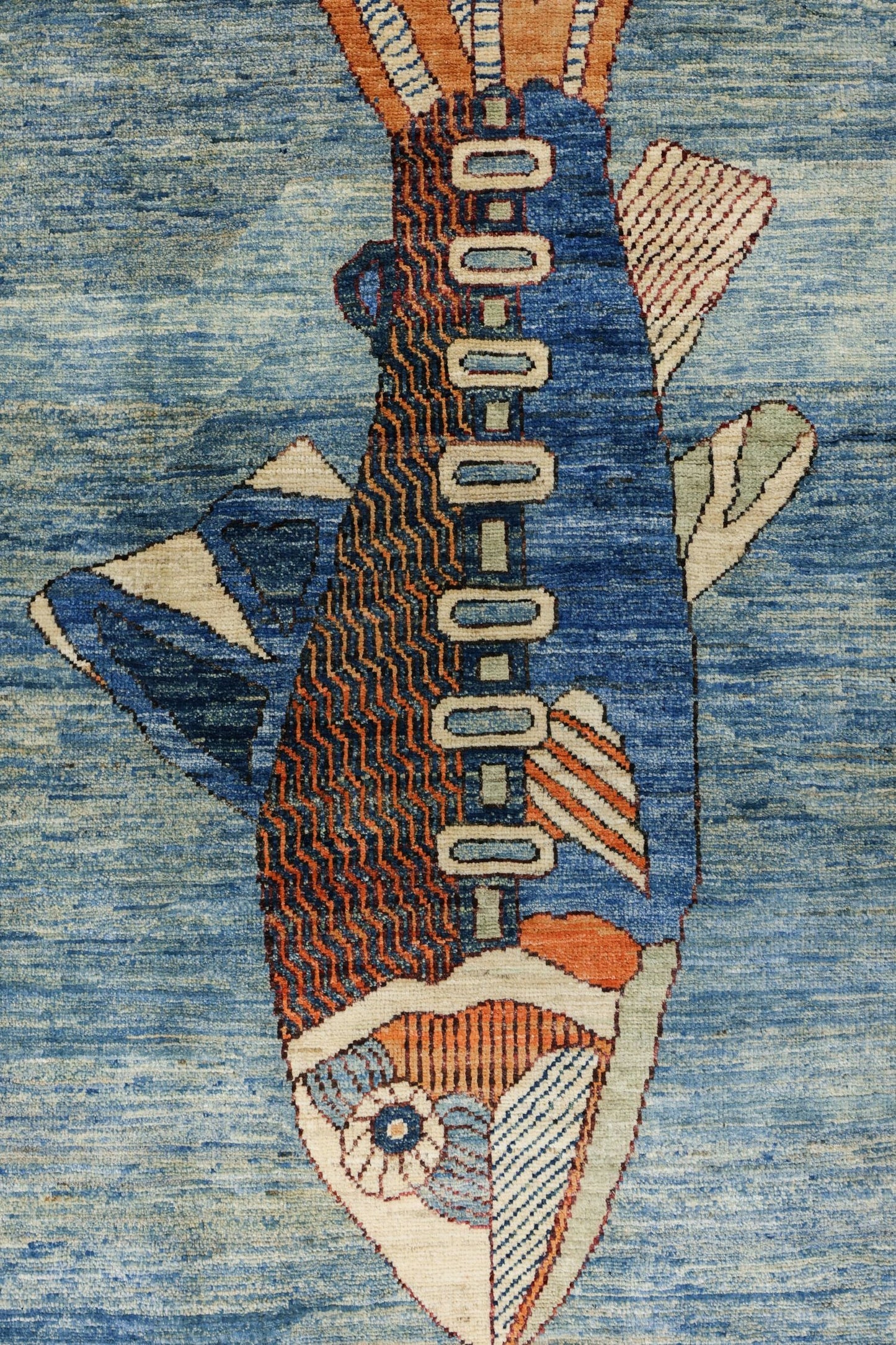 Large Fish Handwoven Contemporary Rug, J80295