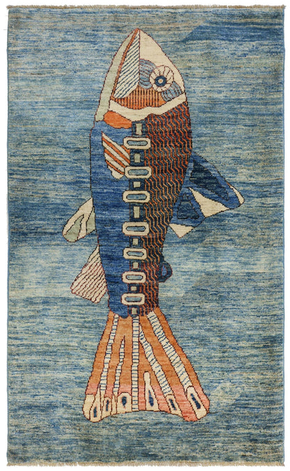 Large Fish Handwoven Contemporary Rug