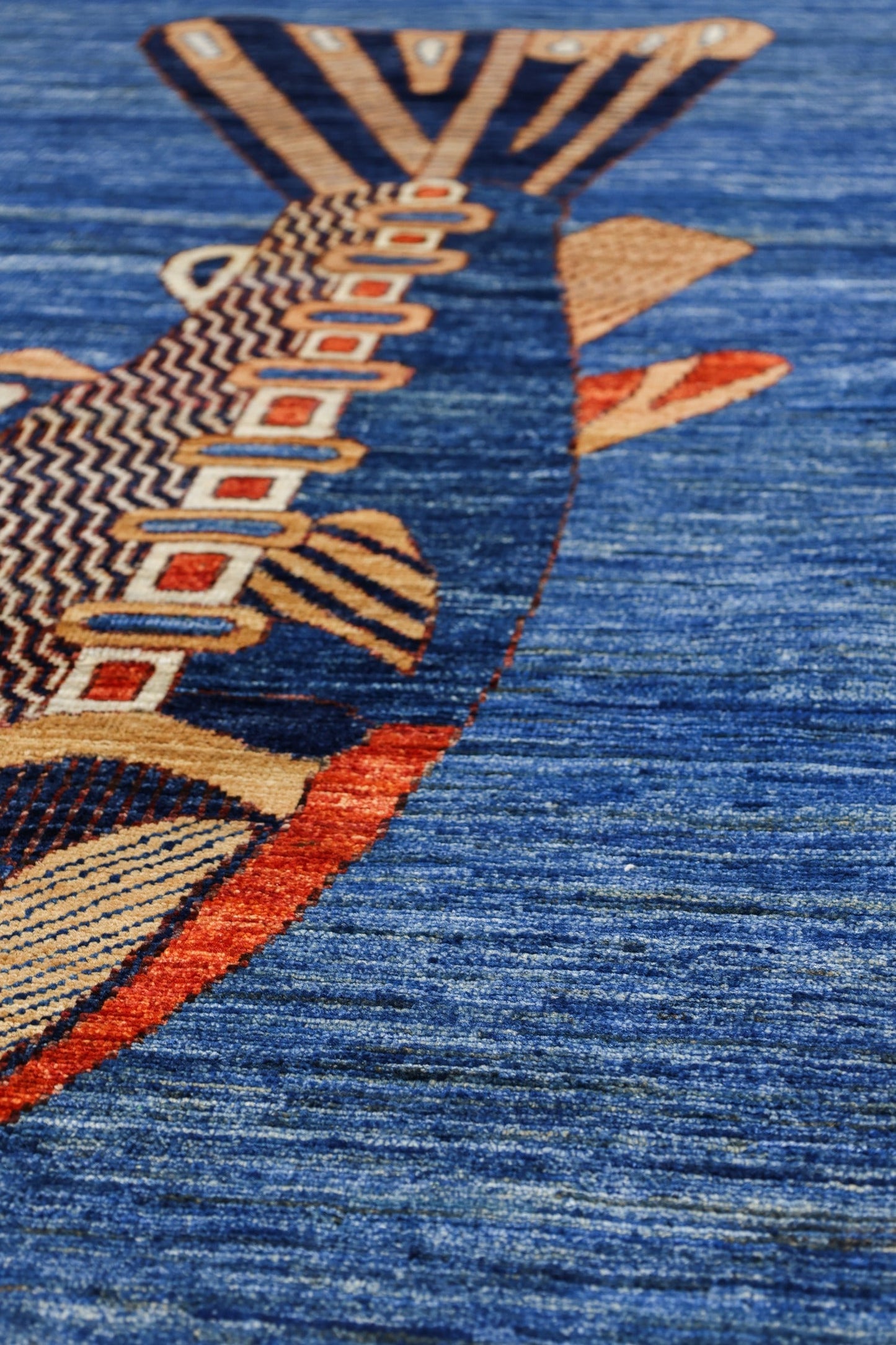 Large Fish Handwoven Contemporary Rug, J80296