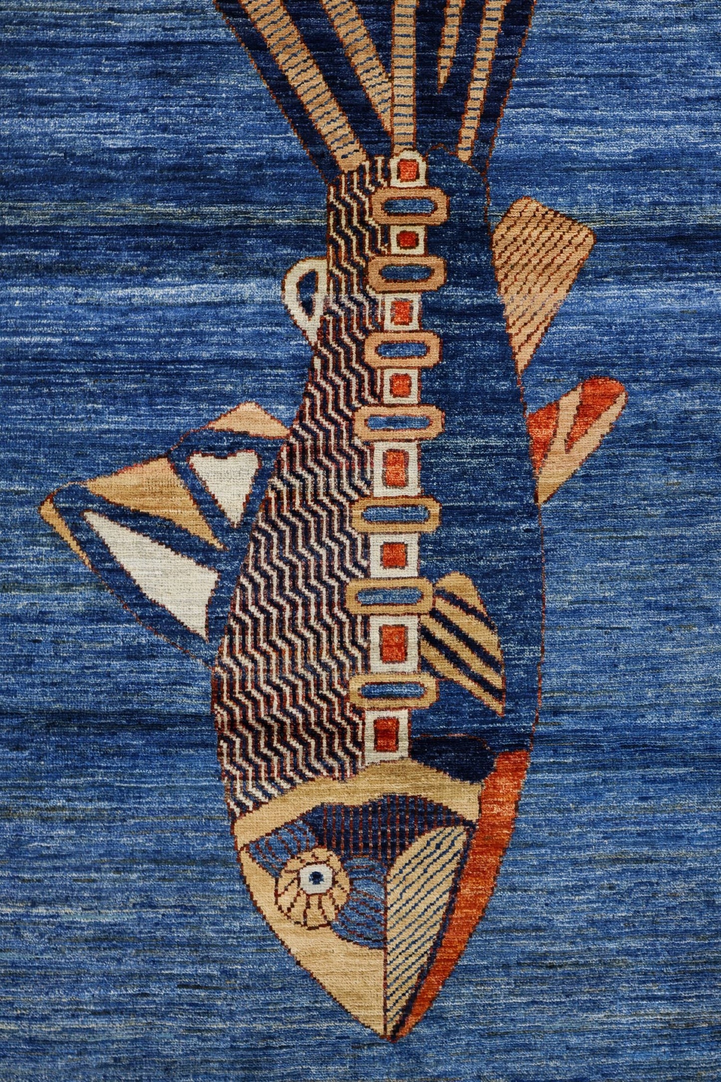 Large Fish Handwoven Contemporary Rug, J80296
