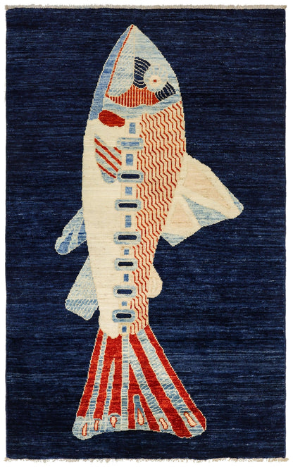Large Fish Handwoven Contemporary Rug