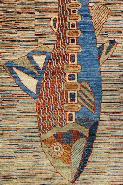 Large Fish Handwoven Contemporary Rug, J80298
