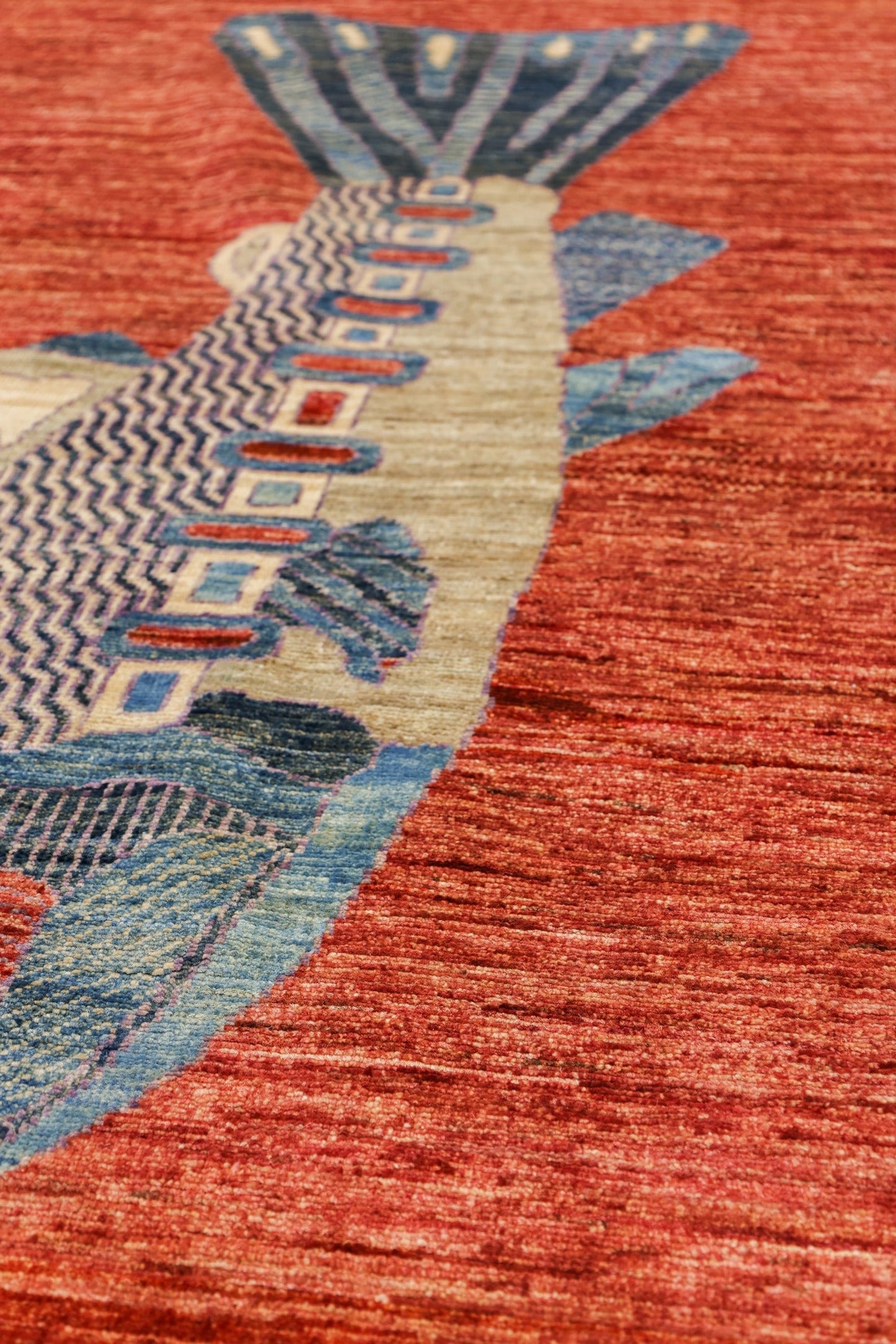 Large Fish Handwoven Contemporary Rug, J80300