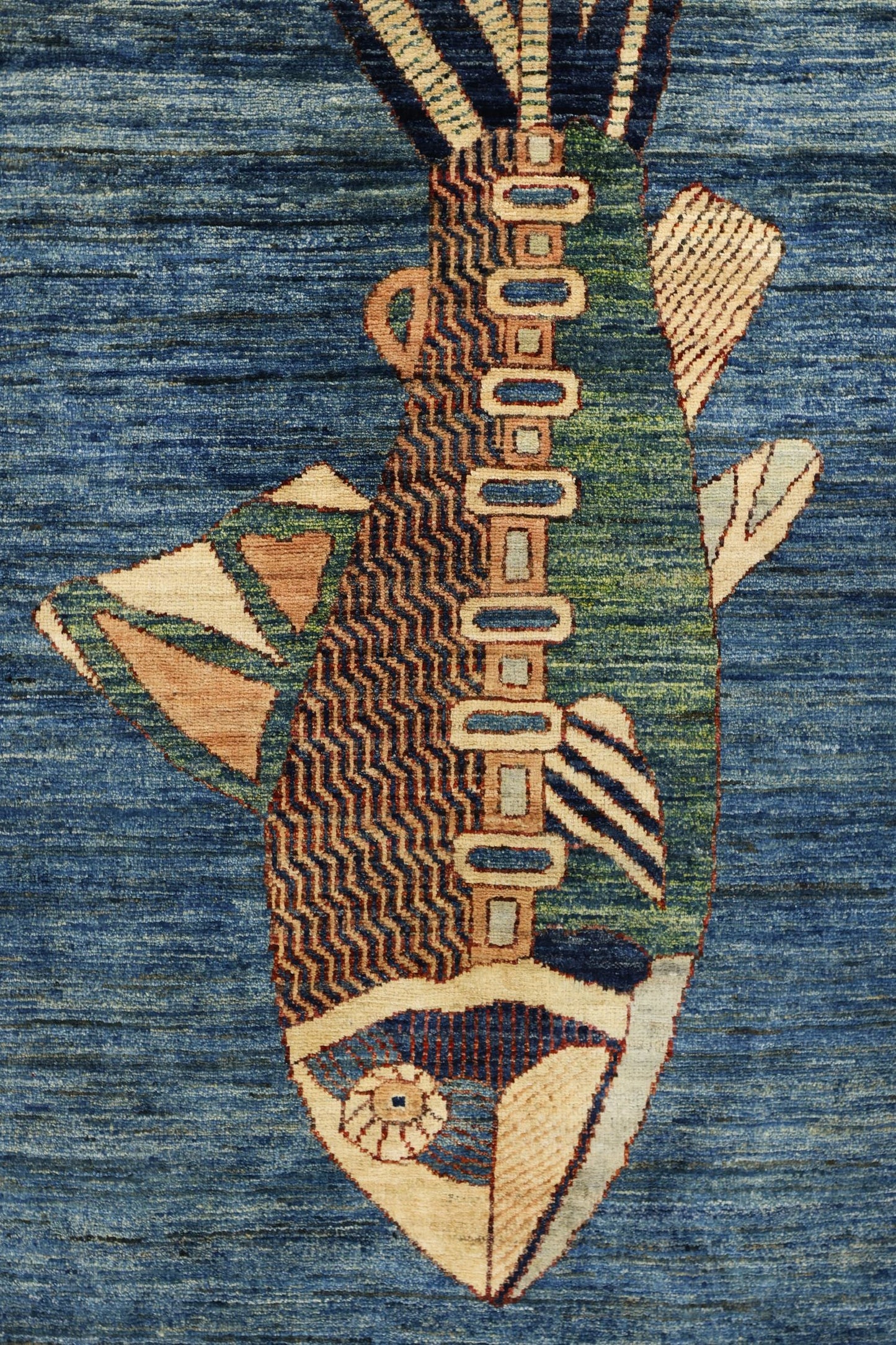 Large Fish Handwoven Contemporary Rug, J80301