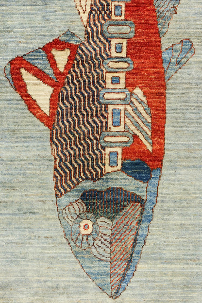 Large Fish Handwoven Contemporary Rug, J80303