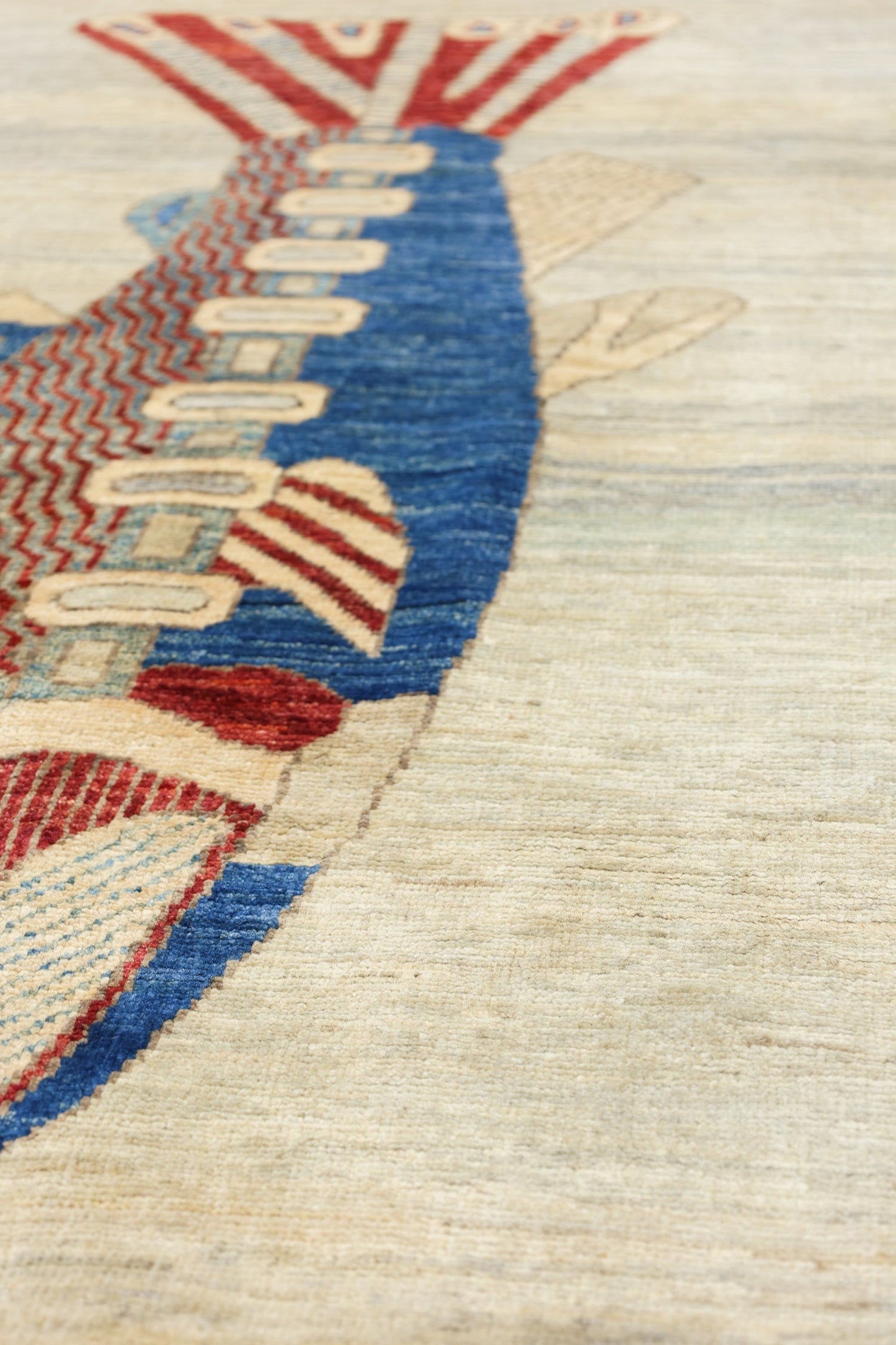 Large Fish Handwoven Contemporary Rug, J80303