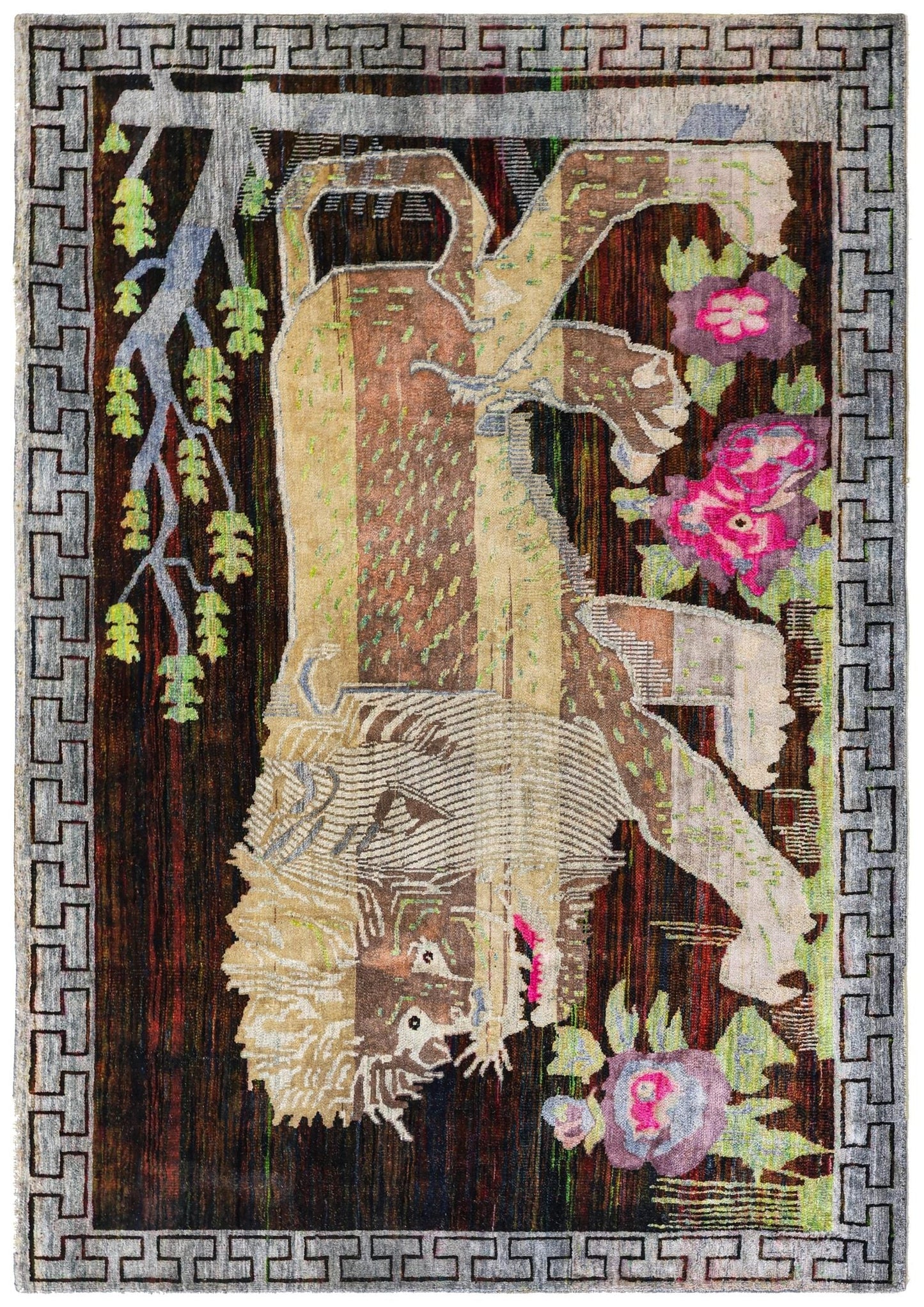 Lion Handwoven Contemporary Rug, J80557
