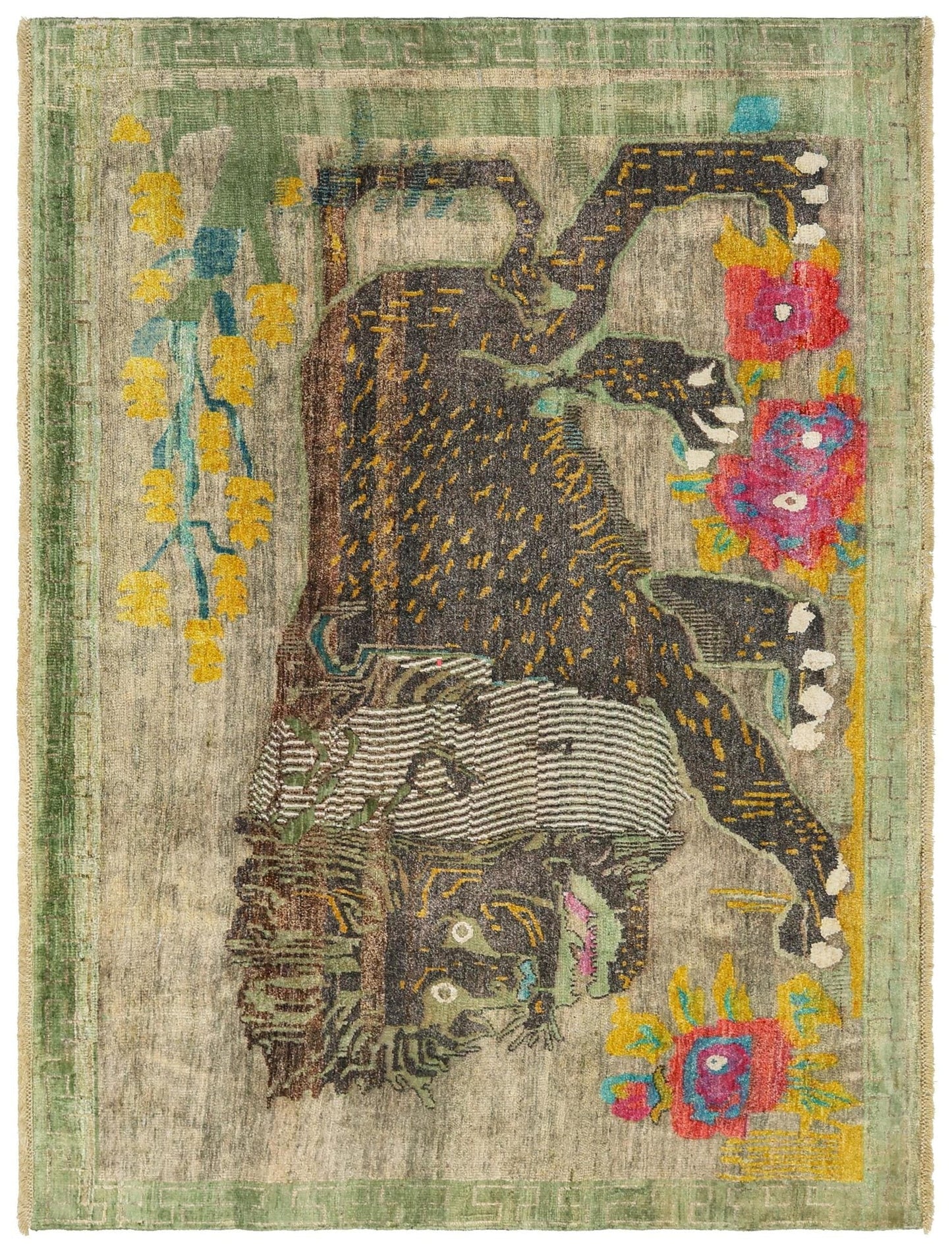 Lion Handwoven Contemporary Rug