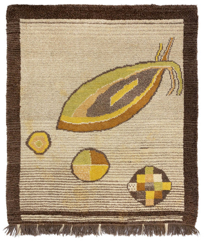 Vintage Modernist Handwoven Contemporary Rug