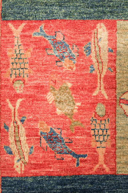 Panel Fish Handwoven Contemporary Rug, 80571