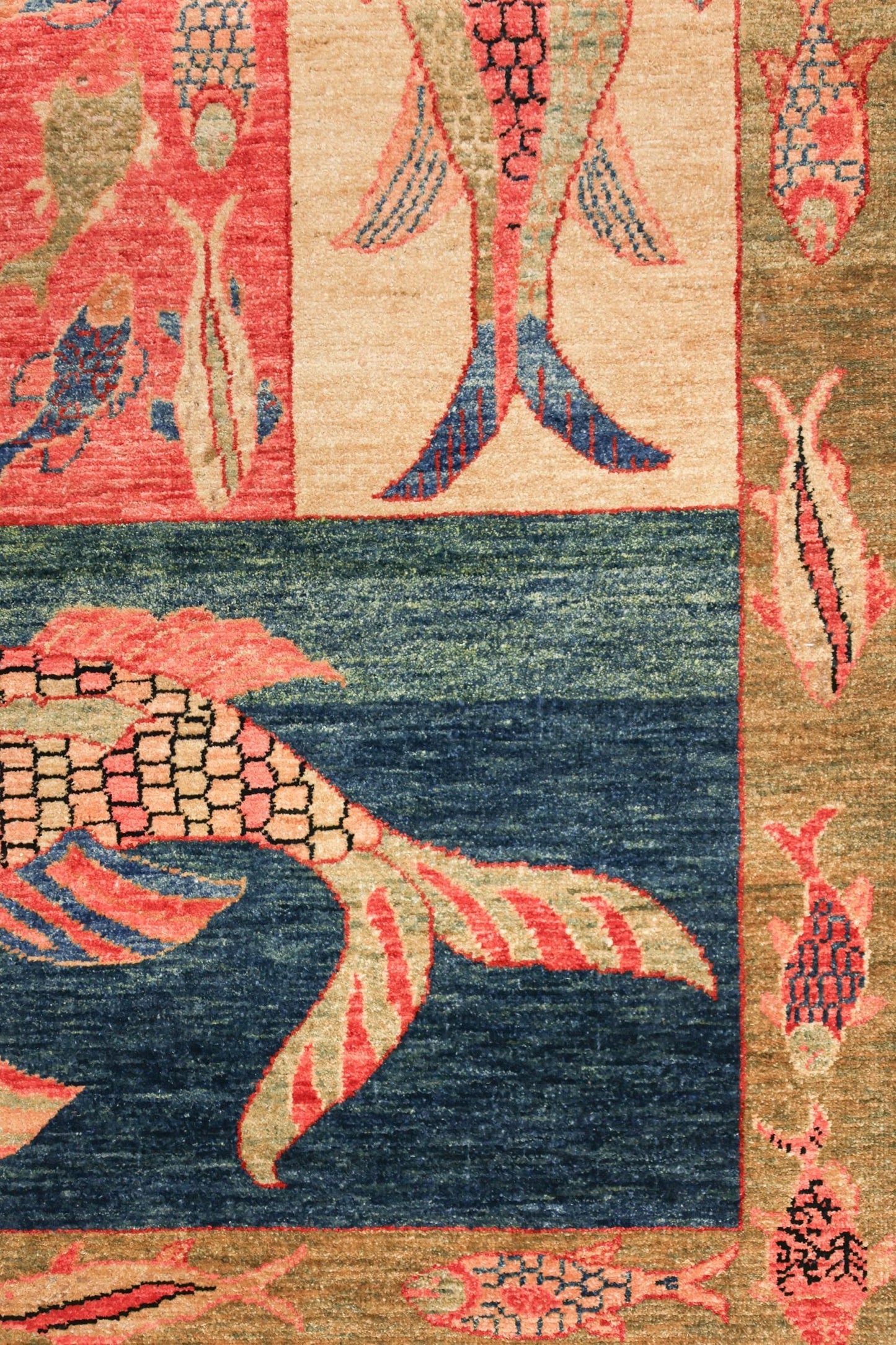 Panel Fish Handwoven Contemporary Rug, 80571