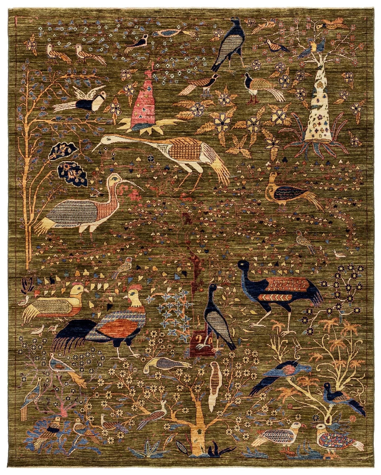 Pheasant Garden Handwoven Contemporary Rug