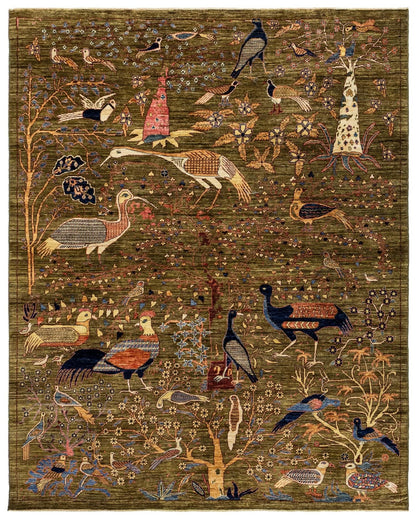 Pheasant Garden Handwoven Contemporary Rug
