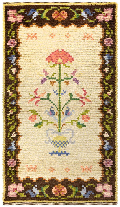Vintage Pile Scandinavian Handwoven Contemporary Rug