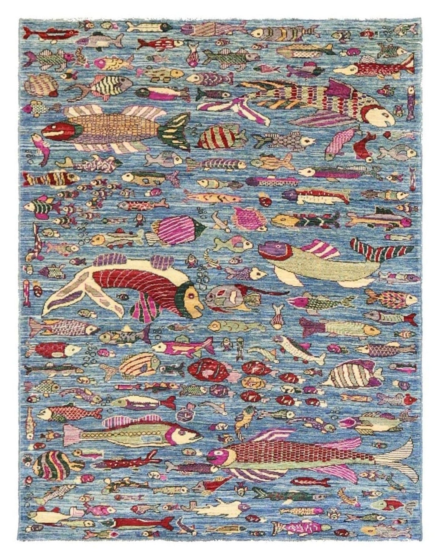 Small Fish Handwoven Contemporary Rug