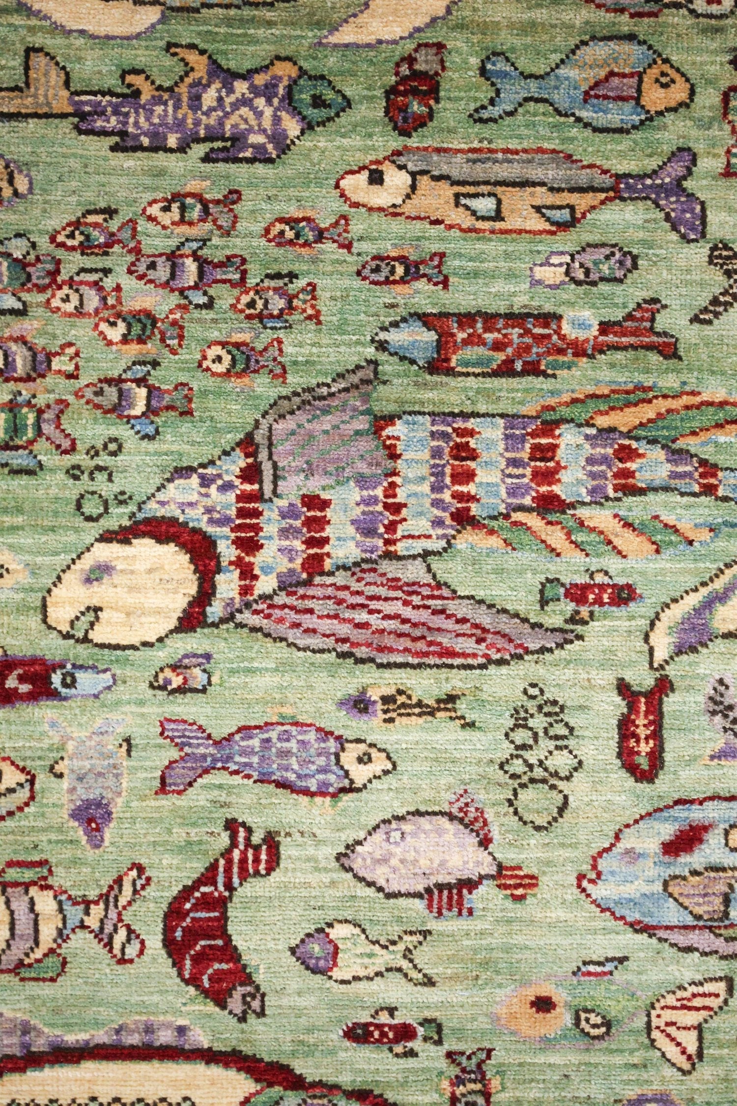 Small Fish Handwoven Contemporary Rug, J70559