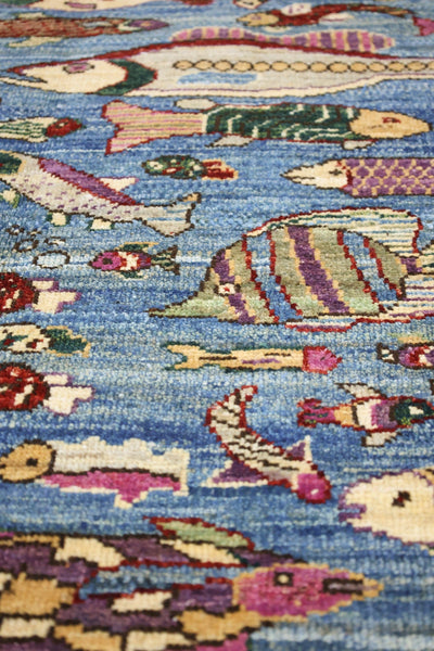 Small Fish Handwoven Contemporary Rug, J70563