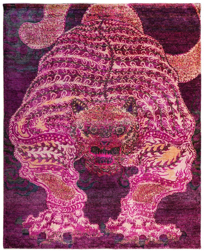 Snow Lion Handwoven Contemporary Rug