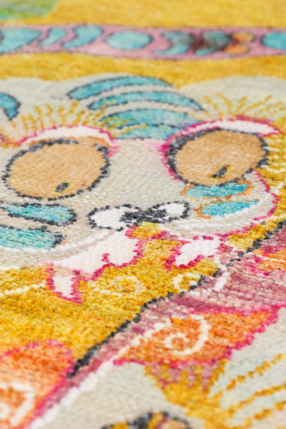 Snow Lion Handwoven Contemporary Rug, J80575