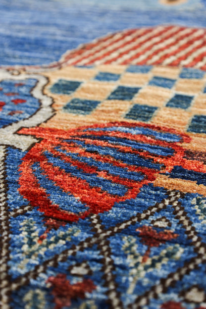 Three Fish Handwoven Contemporary Rug, J80299