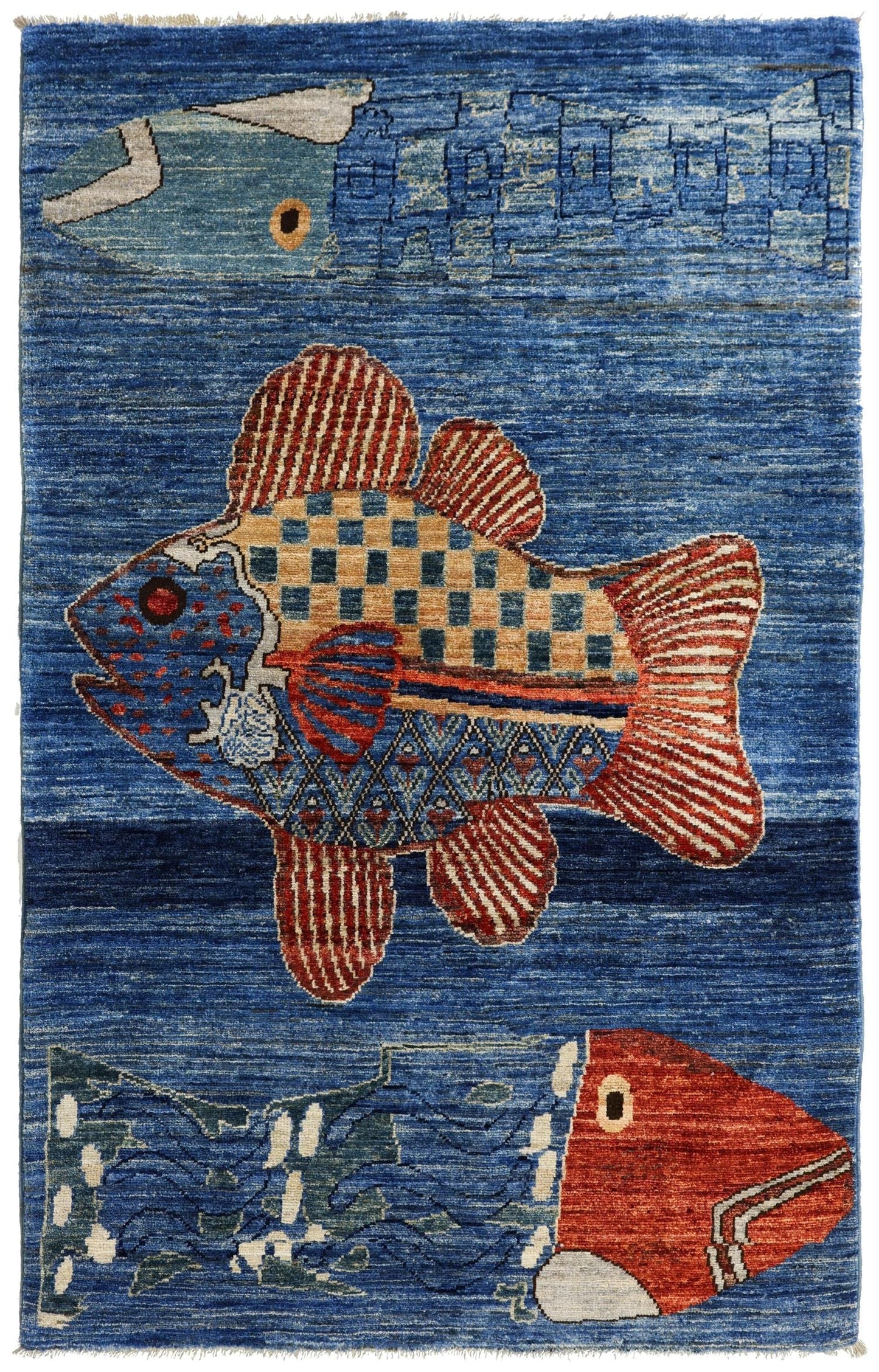 Three Fish Handwoven Contemporary Rug