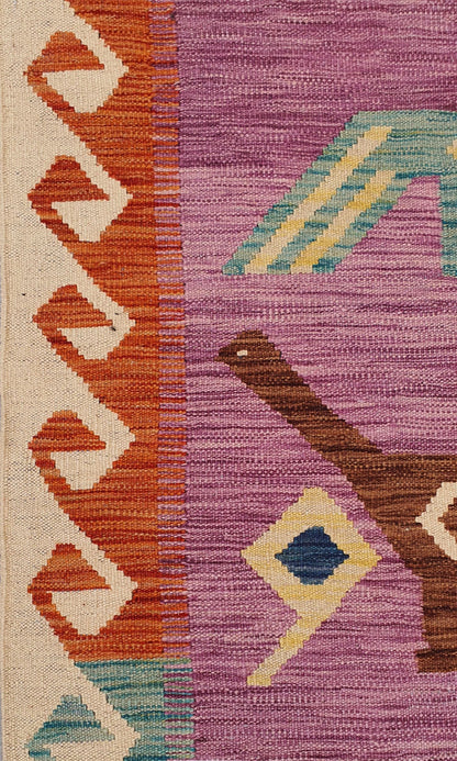 Uzbek Kilim Handwoven Contemporary Rug, J80205