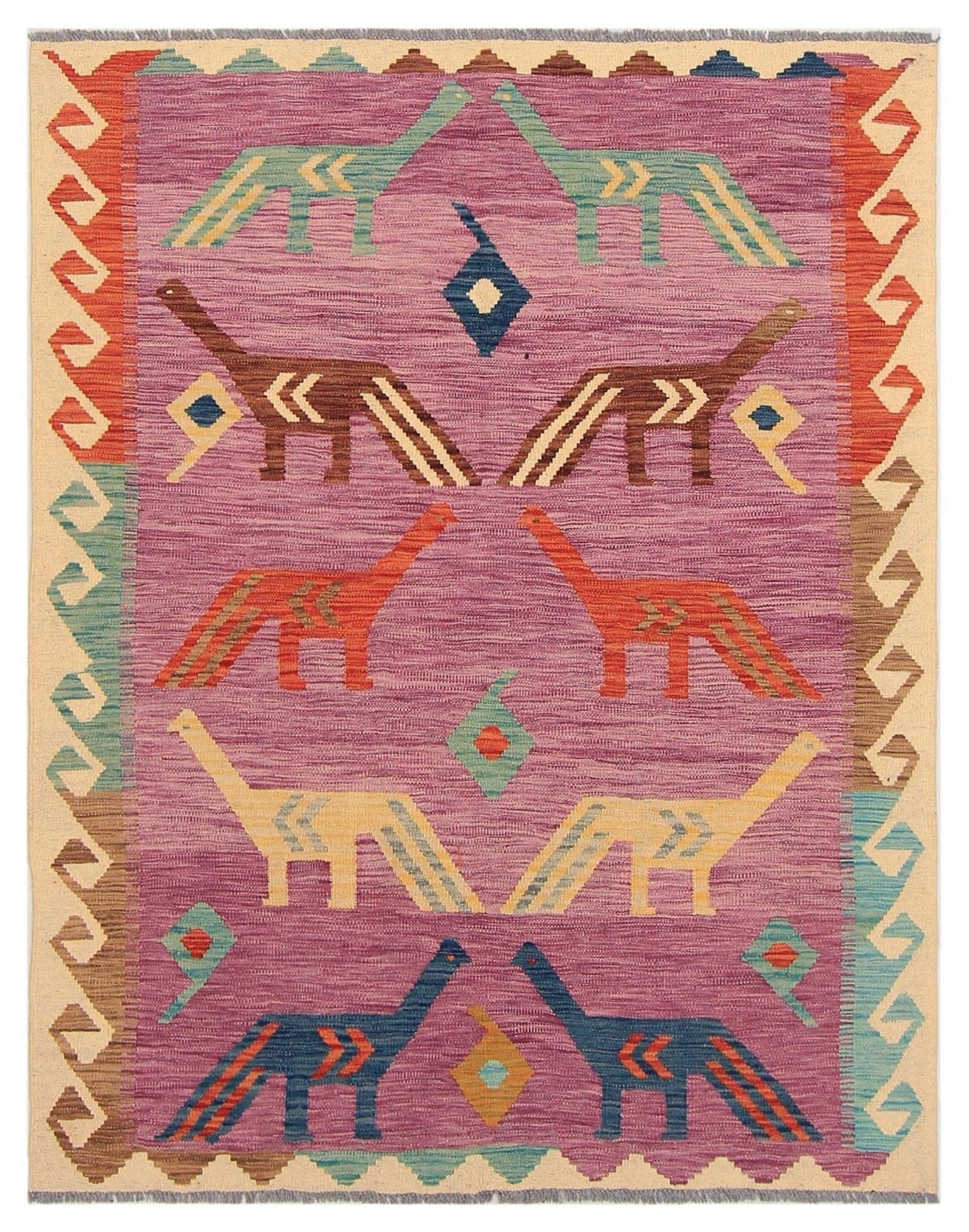 Uzbek Kilim Handwoven Contemporary Rug