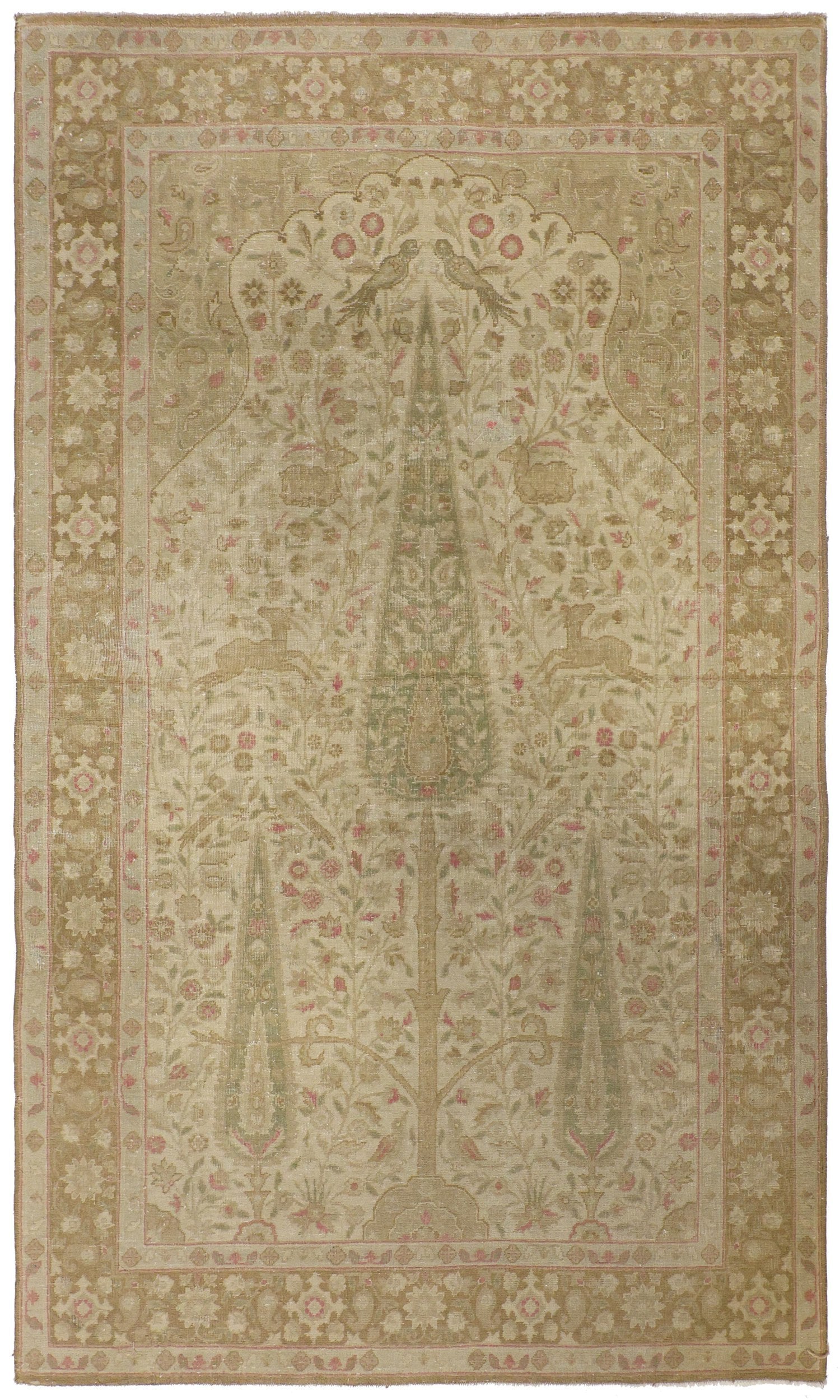 Vintage Agra Handwoven Traditional Rug