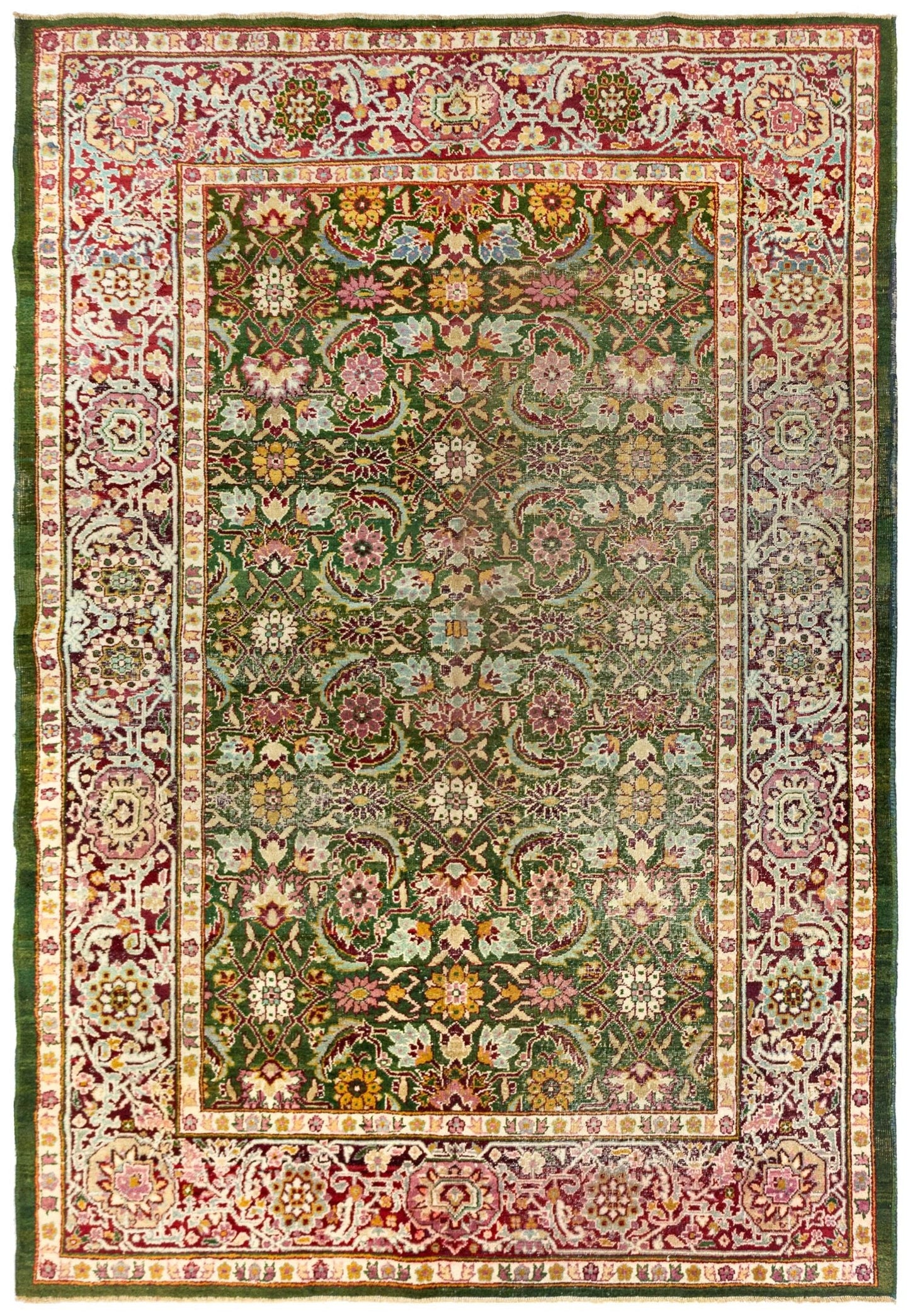 Vintage Agra Handwoven Traditional Rug