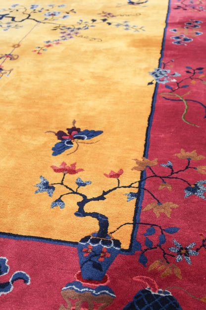 Antique Art Deco Handwoven Traditional Rug, 79631