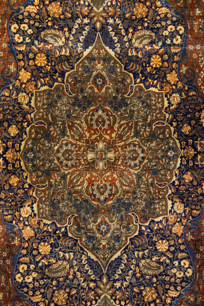 Antique Atashogoli Kashan Handwoven Traditional Rug, J88686