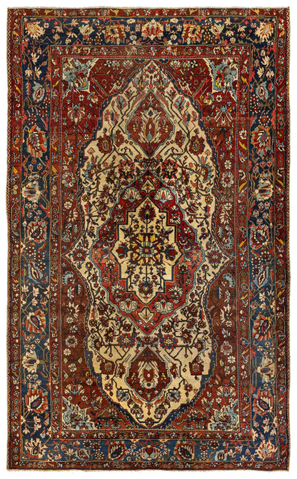 Antique Bakhtiari Handwoven Traditional Rug