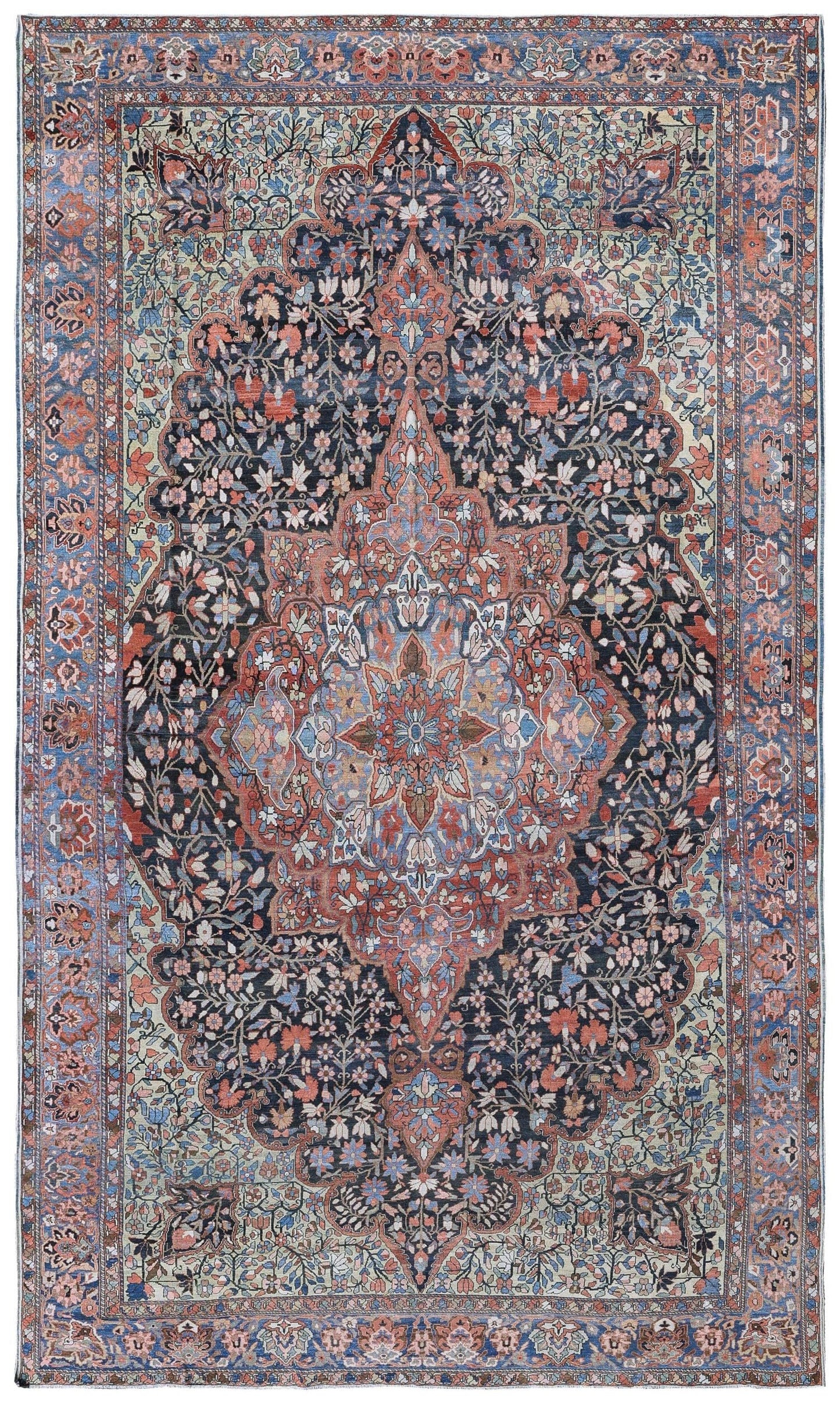 Antique Bakhtiari Handwoven Traditional Rug