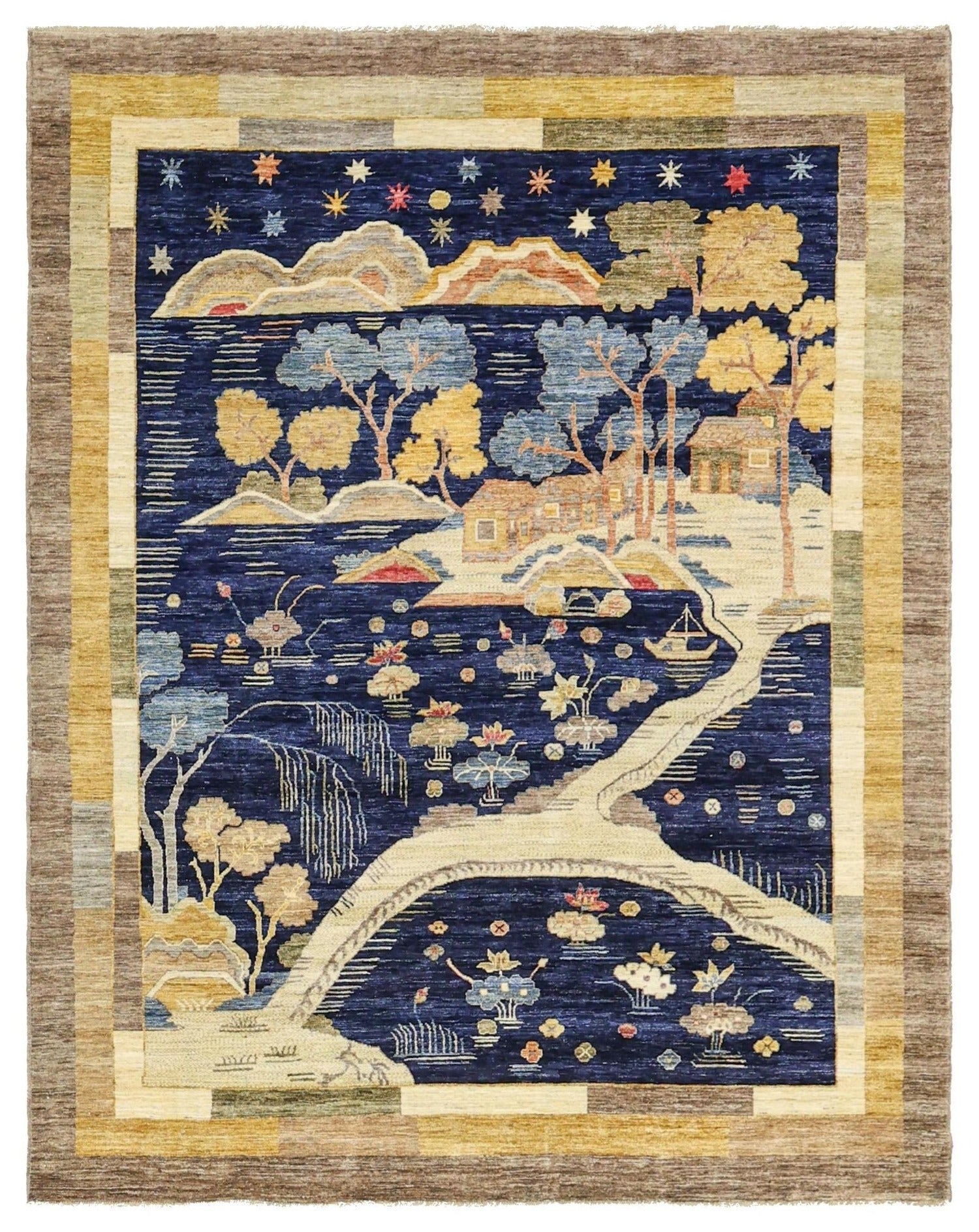 Chinese Art Deco Handwoven Traditional Rug