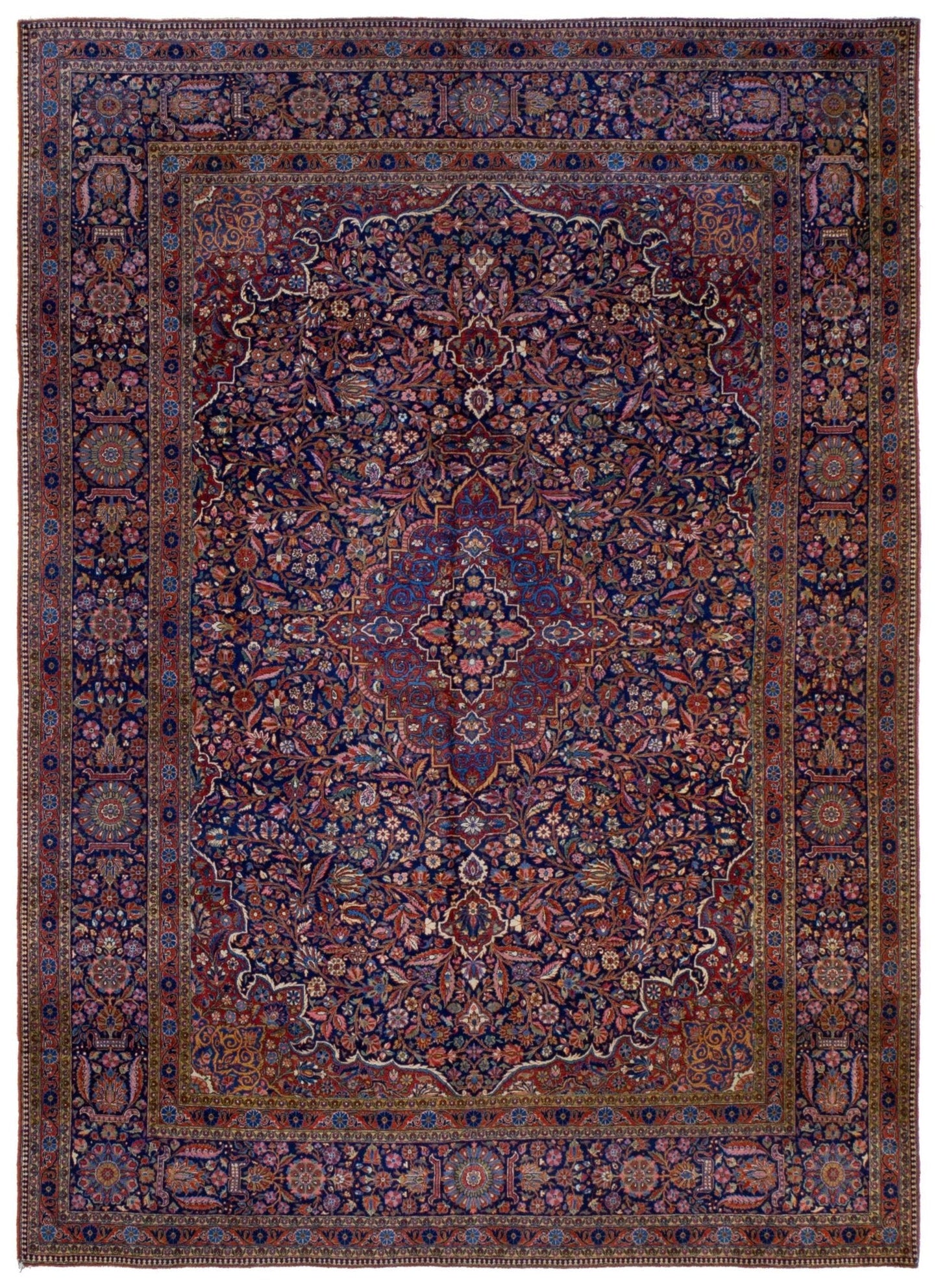 Antique Dabir Keshan Handwoven Traditional Rug