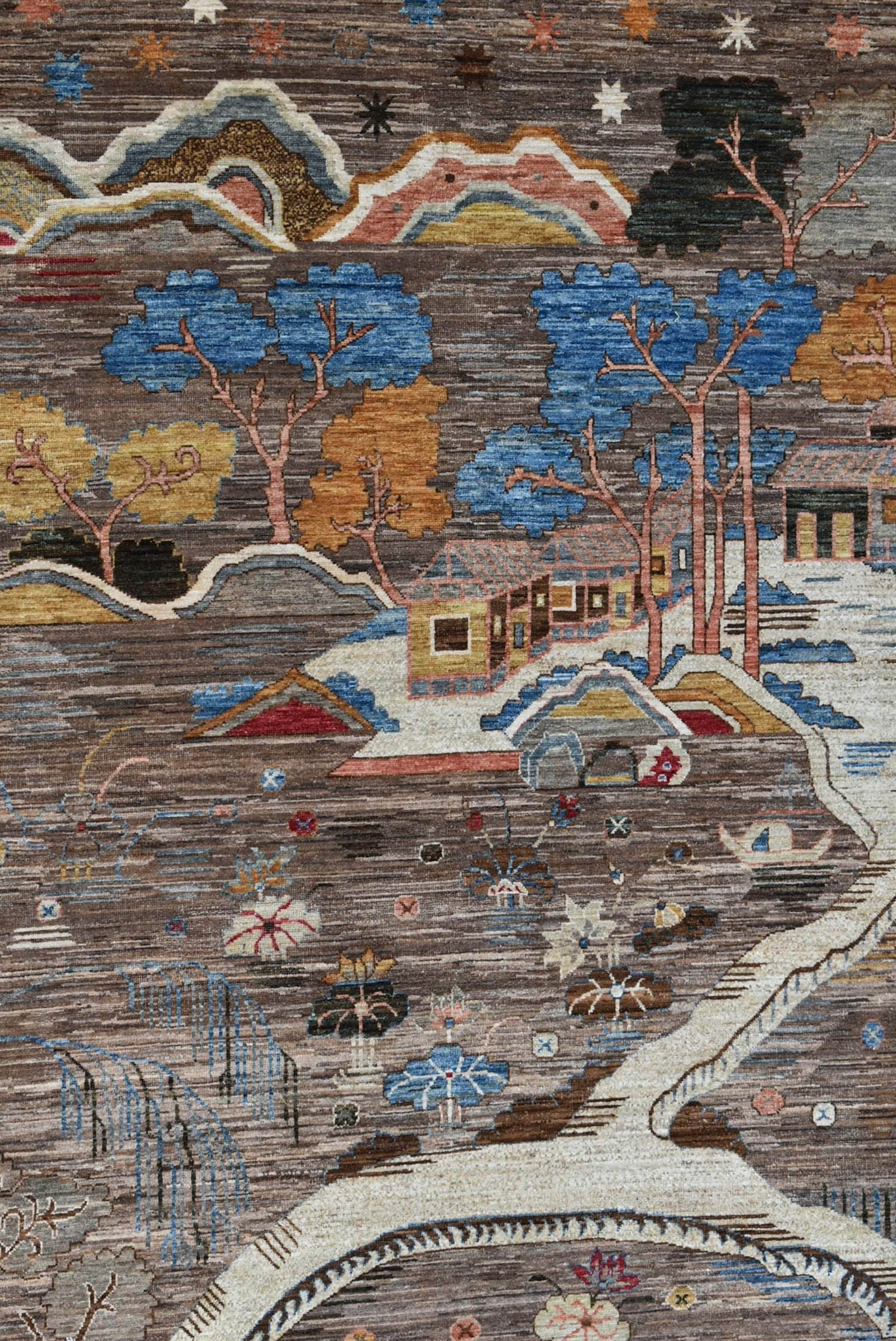 Deco Landscape Handwoven Traditional Rug, J72820