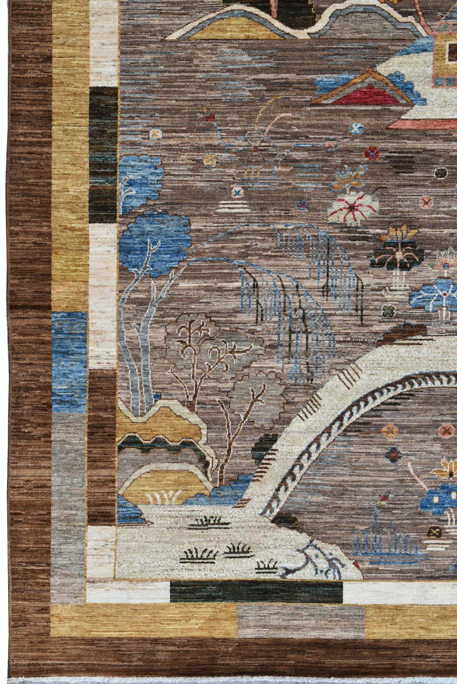 Deco Landscape Handwoven Traditional Rug, J72820